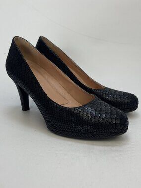 Naturalizer Michelle Platform Pumps Dark Snake Skin Texture Reptile Wom Sz 7.5